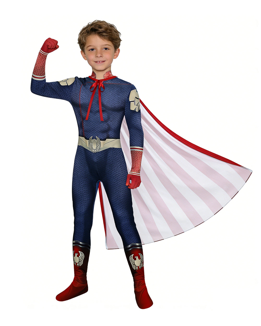 Boys Homelander Cosplay Costume Home Lander Battle Suit with Cape for Halloween Party