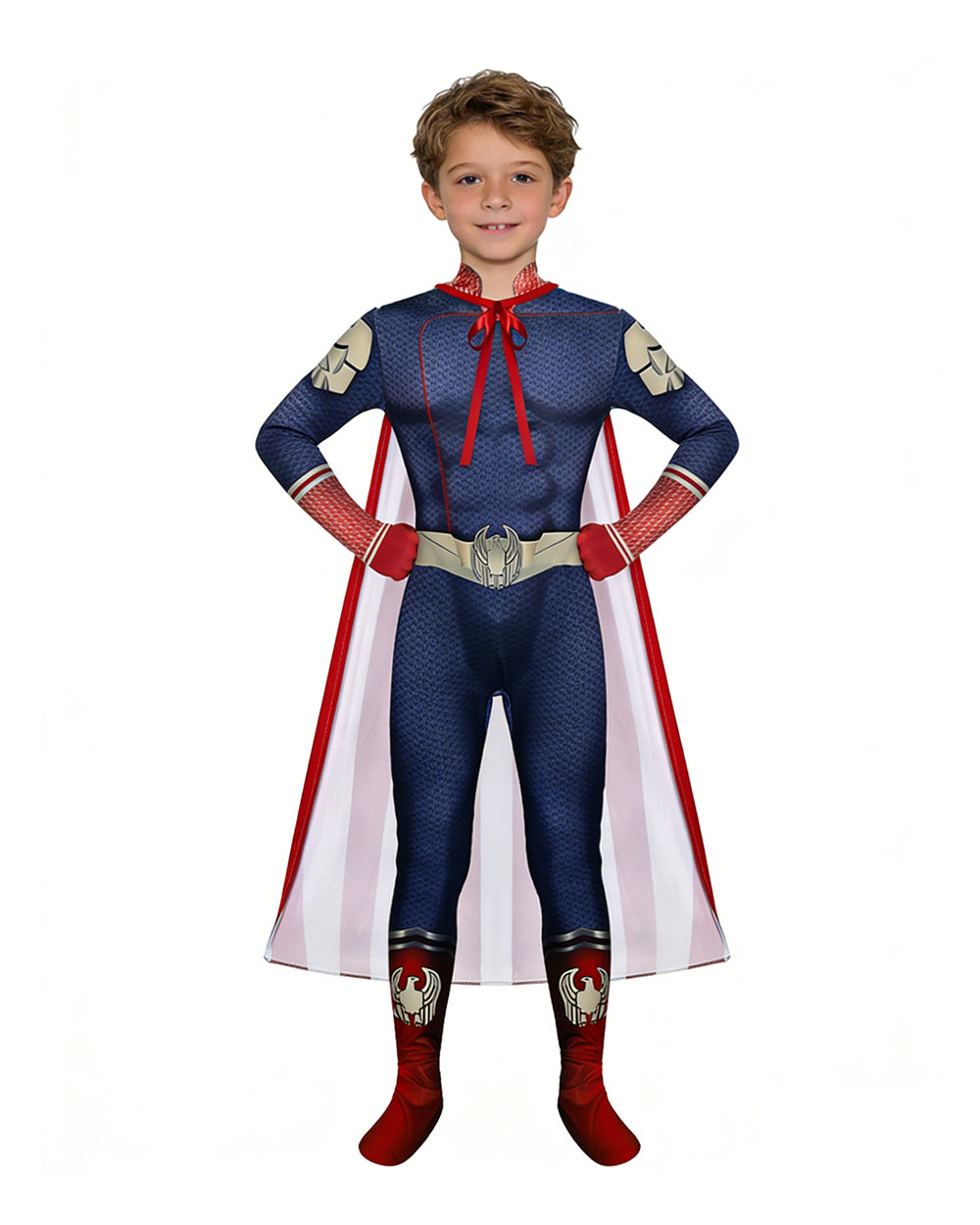 Boys Homelander Cosplay Costume Home Lander Battle Suit with Cape for Halloween Party