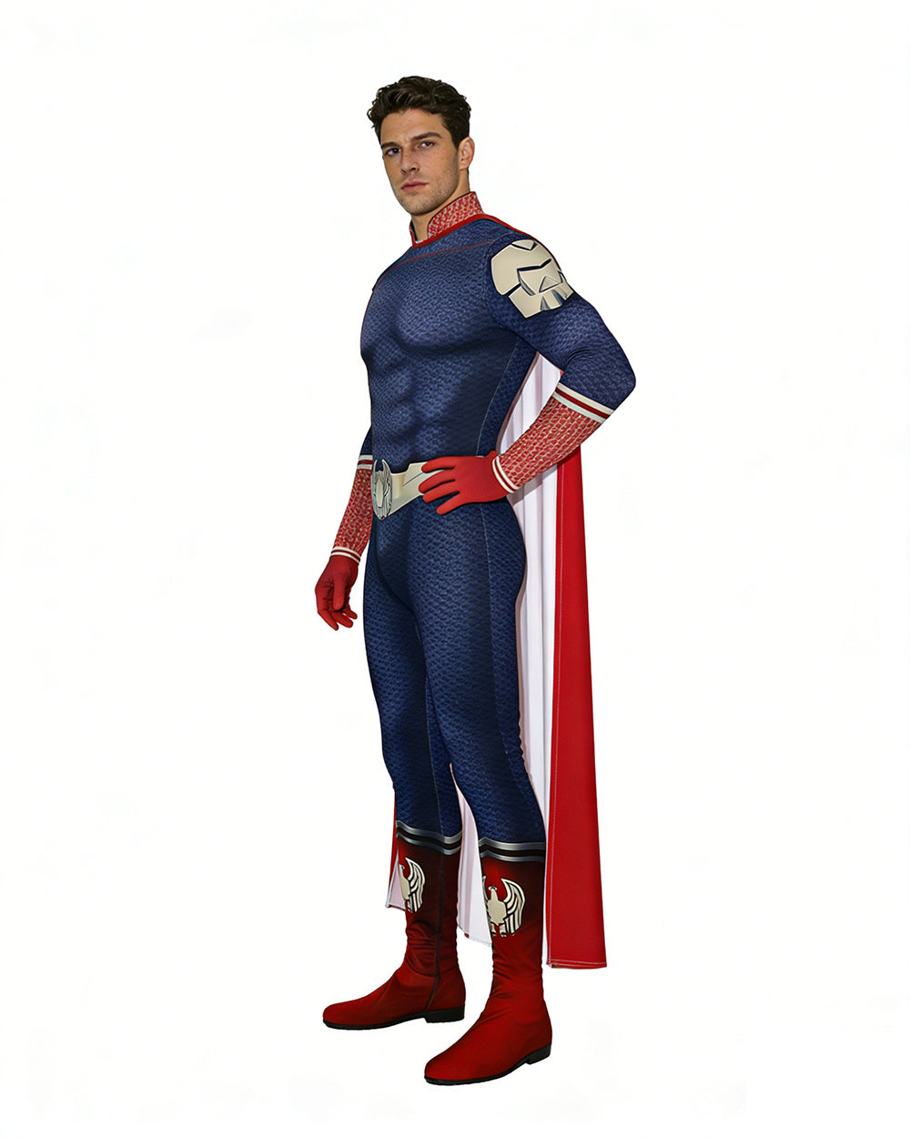 Boys Homelander Cosplay Costume Home Lander Battle Suit with Cape for Halloween Party