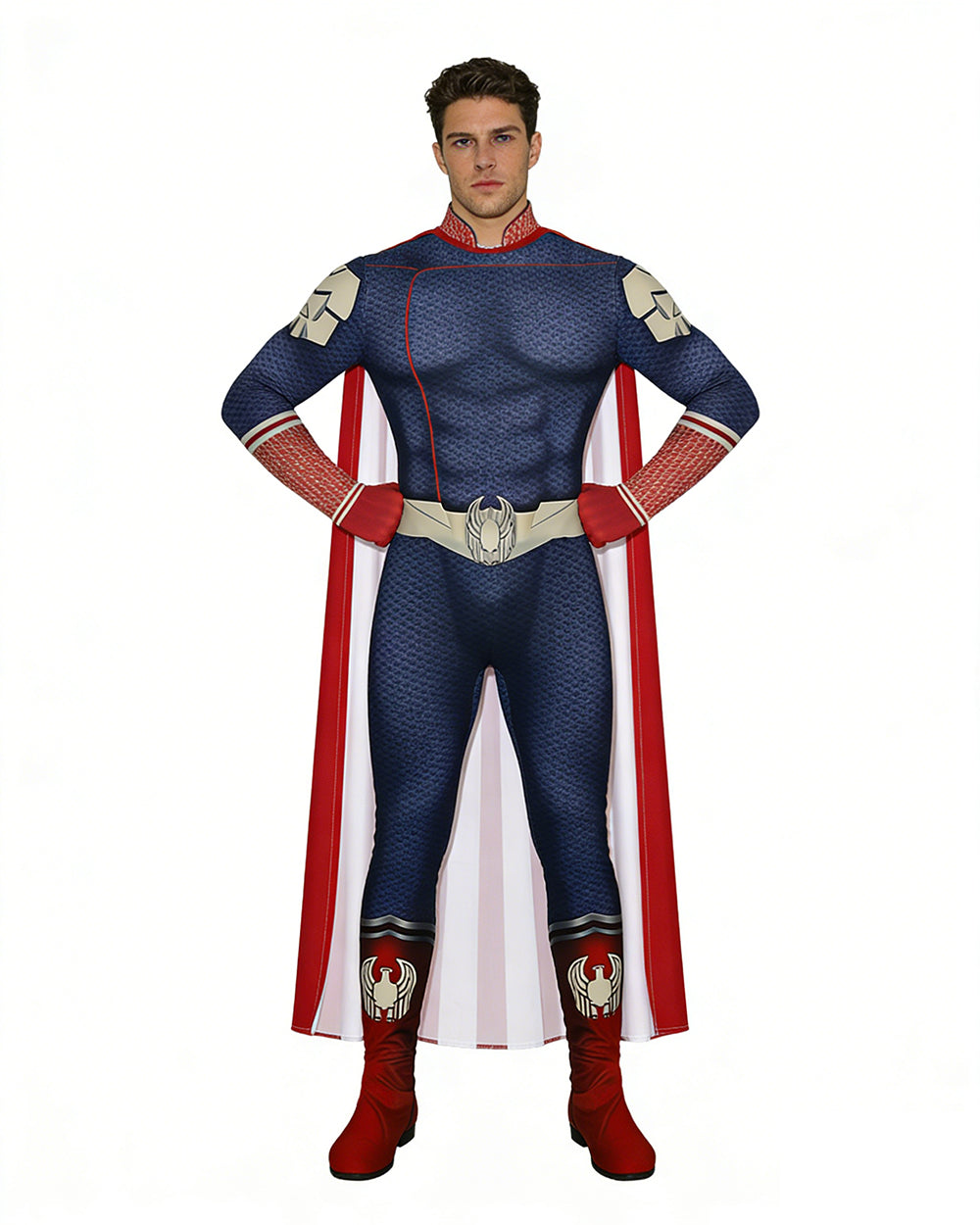 Boys Homelander Cosplay Costume Home Lander Battle Suit with Cape for Halloween Party