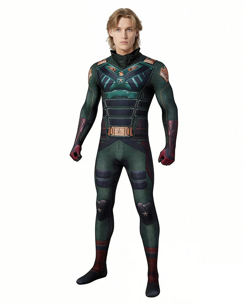 Soldier Boy Costume Ben Battle Suit Jumpsuit and Helmet for Halloween Cosplay