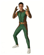 Lord of the Seven Seas Costume Adults Superhero Jumpsuit Gloves and Belt Suit