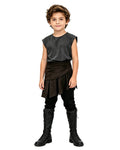 Ancient Greek Warrior Costume King Odysseus Style Dark Gray Vest and Pants Set for Renaissance Theme Events