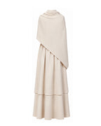 Ancient Greek Goddess of Wisdom Costume Off-White Toga Maxi Dress with Detachable Cape for Girls Women Cosplay