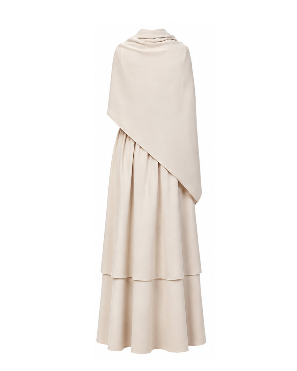 Ancient Greek Goddess of Wisdom Costume Off-White Toga Maxi Dress with Detachable Cape for Girls Women Cosplay