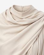 Ancient Greek Goddess of Wisdom Costume Off-White Toga Maxi Dress with Detachable Cape for Girls Women Cosplay