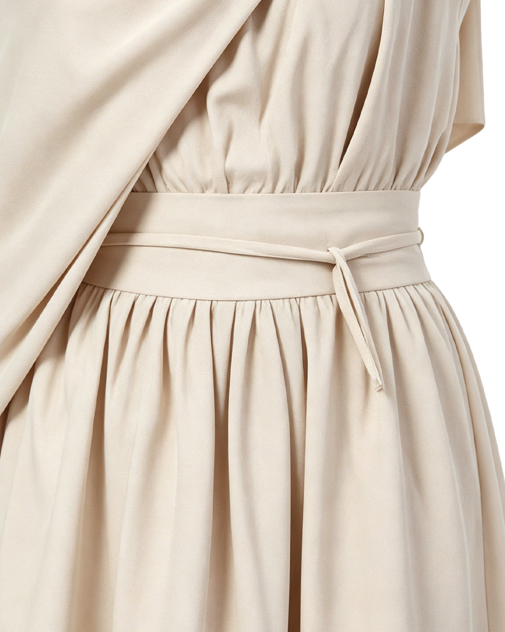 Ancient Greek Goddess of Wisdom Costume Off-White Toga Maxi Dress with Detachable Cape for Girls Women Cosplay