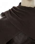 Ancient Greek King Odysseus Costume Dark Brown Odysseus Armor Set with Cloak for Kids Adults Halloween Carnival