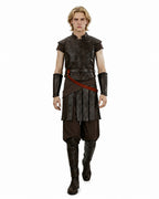 Ancient Greek King Odysseus Costume Dark Brown Odysseus Armor Set with Cloak for Kids Adults Halloween Carnival