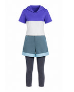 Adult Luz Noceda Costume The Owl House Cosplay Outfit Short-Sleeved Hoodie Shorts and Stockings Suit