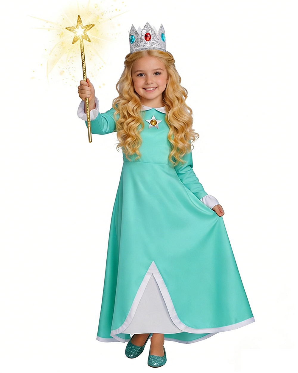 Rosalina Princess Costume Dress with Magical Accessories for Cosplay Events
