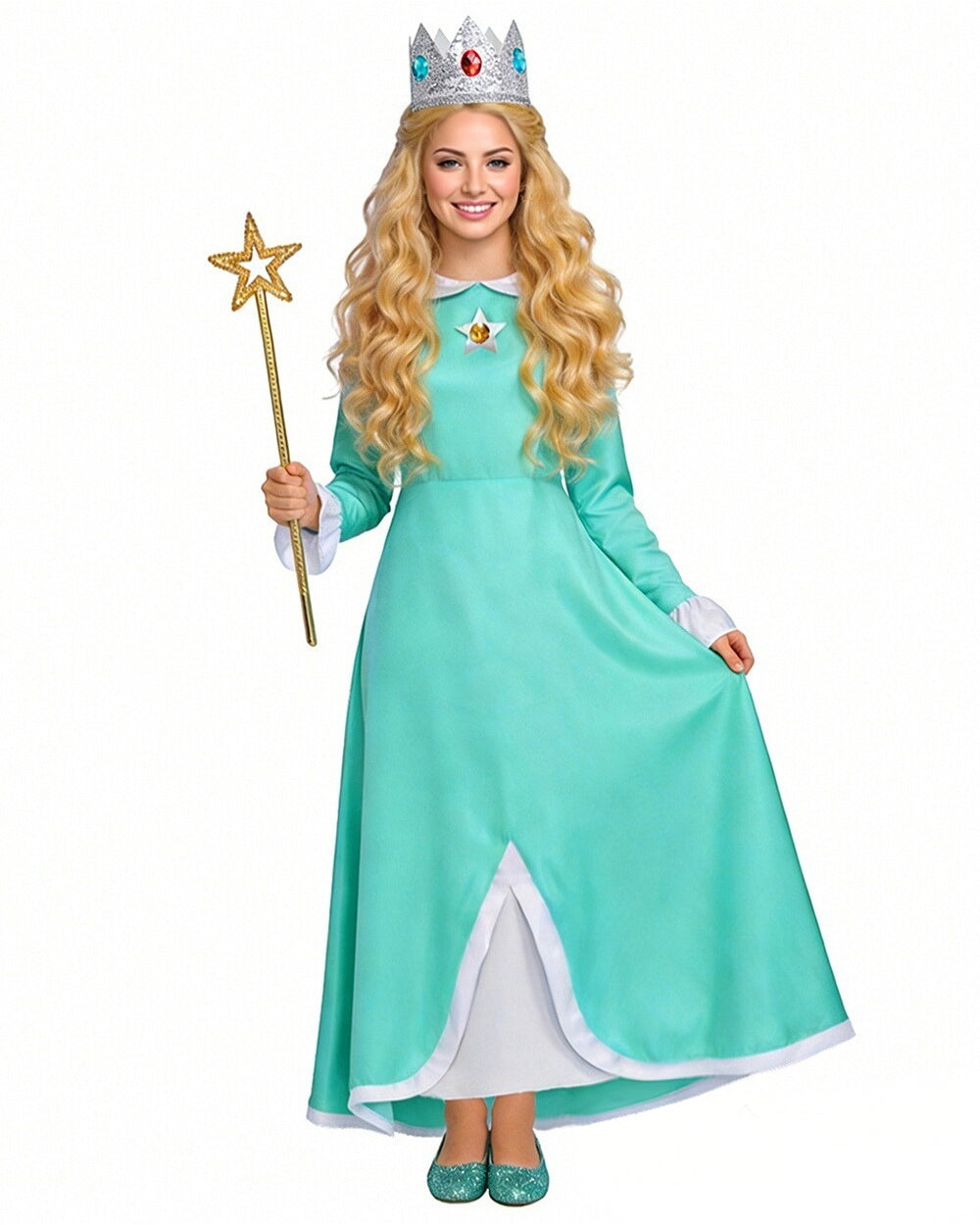 Rosalina Princess Costume Dress with Magical Accessories for Cosplay Events