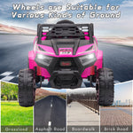 12V Kids Ride On UTV Electric Car with Front LED Lights and Horn Single Seat with a Safety Belt