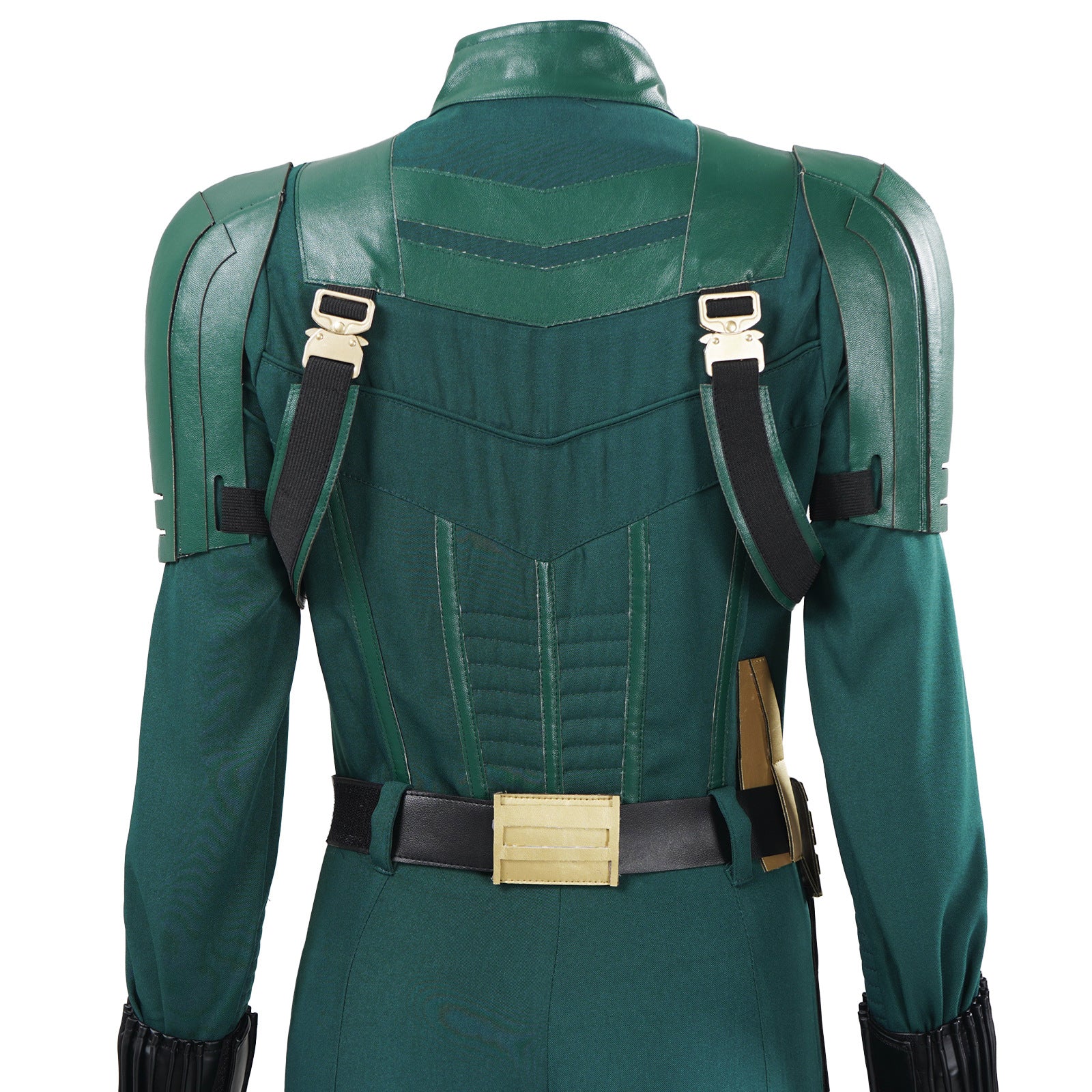 Women Yelena Belova Costume PU Leather Green Jumpsuit with Accessories for Cosplay