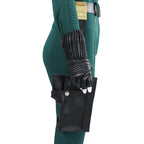Women Yelena Belova Costume PU Leather Green Jumpsuit with Accessories for Cosplay