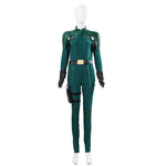 Women Yelena Belova Costume PU Leather Green Jumpsuit with Accessories for Cosplay