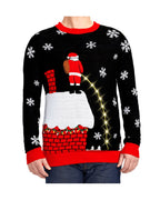 Men's Light-Up Santa Christmas Sweater Ugly Xmas Jumper for Contest