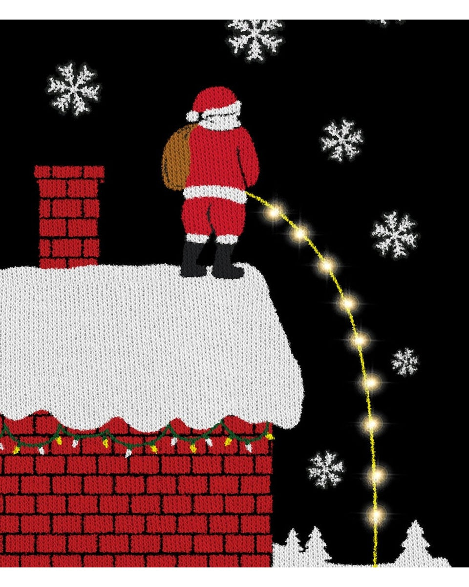 Men's Light-Up Santa Christmas Sweater Ugly Xmas Jumper for Contest