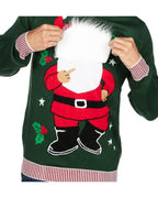 Men's Peekaboo Santa Beard Christmas Sweater Ugly Xmas Jumper