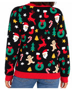 Women's Gingerbread and Santa Christmas Cardigan