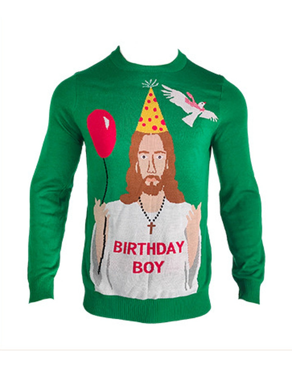Men's Green Birthday Boy Christmas Sweater
