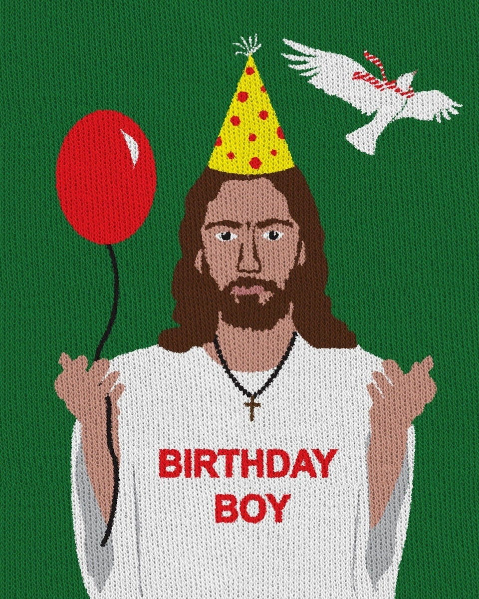 Men's Green Birthday Boy Christmas Sweater
