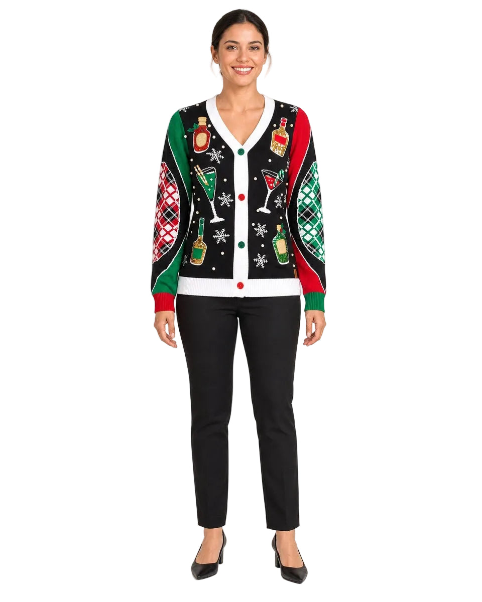 Women's Sequin Cocktail Christmas Cardigan