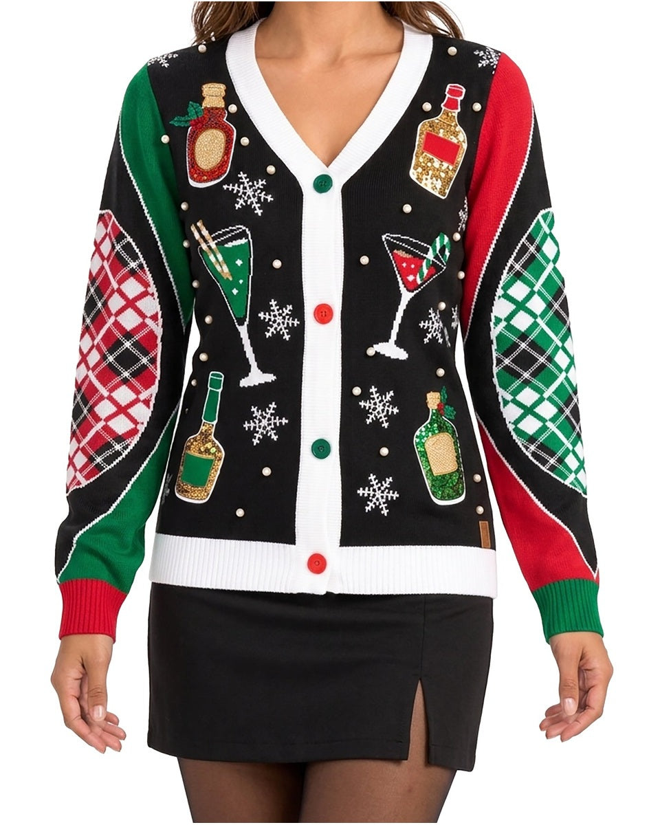 Women's Sequin Cocktail Christmas Cardigan