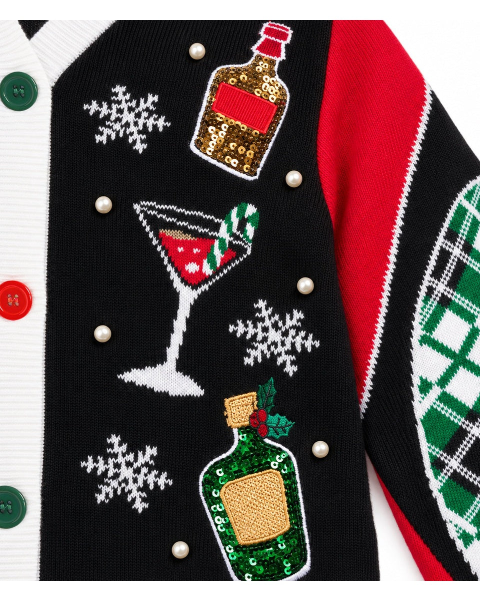 Women's Sequin Cocktail Christmas Cardigan