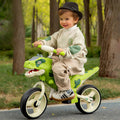 Toddler Dino Balance Bike No-Pedal Training Bike with Adjustable Handlebars and Carbon Steel Frame