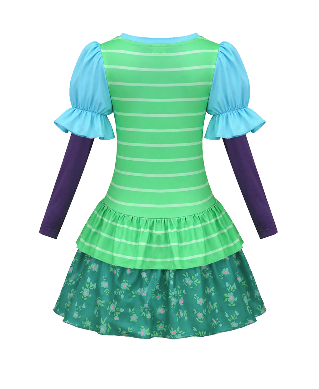 Girls Toy Owner Costume Green Striped Layered Dress and Shirt 2pcs Suit for Halloween Cosplay