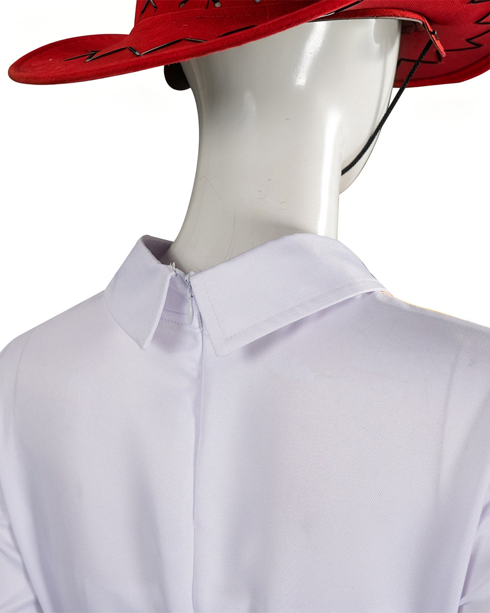 Kids Adults Cowgirl Jessie Costume White Western Toy Girl Dress with Hat Belt and Leg Warmers for Cosplay Event