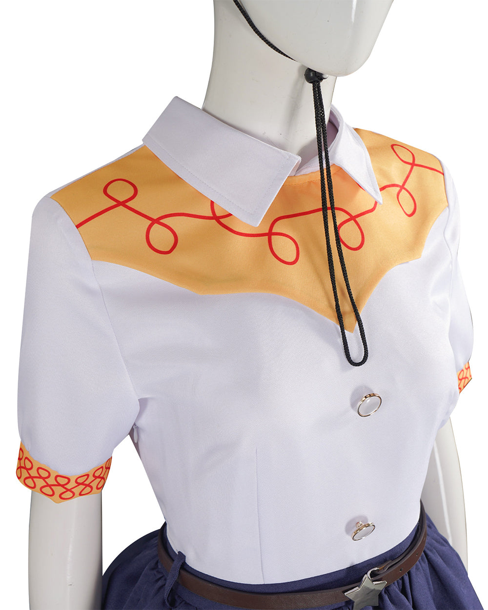 Kids Adults Cowgirl Jessie Costume White Western Toy Girl Dress with Hat Belt and Leg Warmers for Cosplay Event