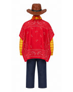 Boys Mens Western Sheriff Costume Wanderer Cowboy Yellow Checkered Shirt Set with Hat for Cosplay