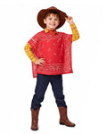 Boys Mens Western Sheriff Costume Wanderer Cowboy Yellow Checkered Shirt Set with Hat for Cosplay
