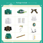 Teens and Adult Venti Cosplay Costume Venti Dress Up Full Set for Halloween Party