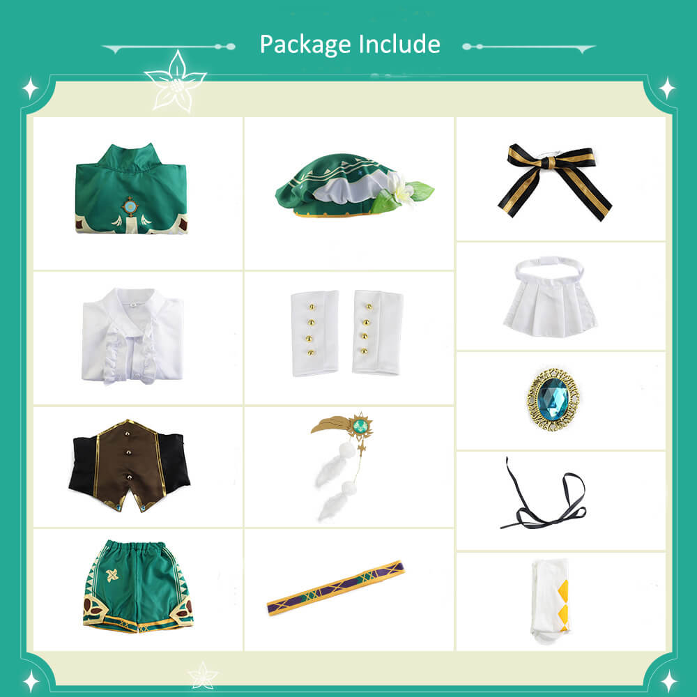 Teens and Adult Venti Cosplay Costume Venti Dress Up Full Set for Halloween Party