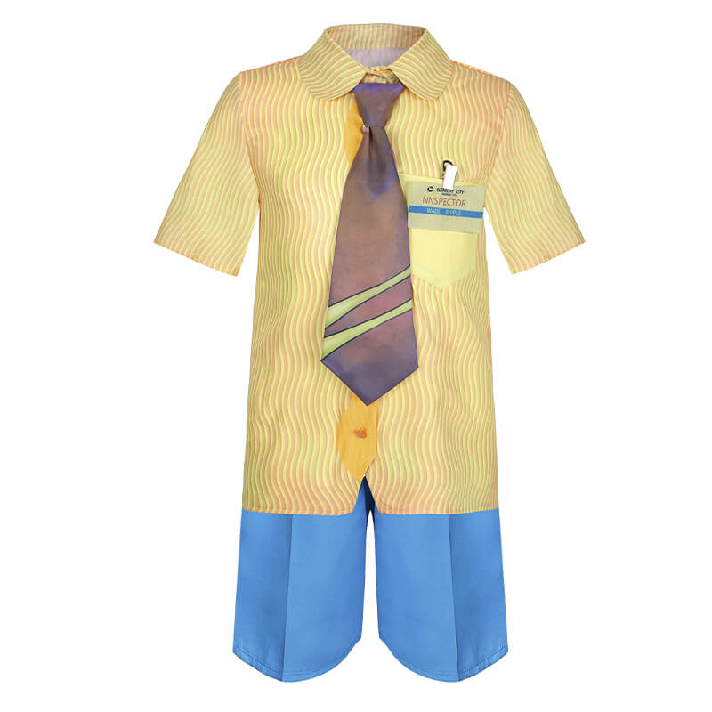 Boys Element City Wade Cosplay Costume Yellow Shirt and Blue Shorts Set