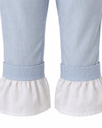 Women March Hare Costume Yellow Wonderland Jacket Cropped Pants with Headband and Gloves for Dress-up Party