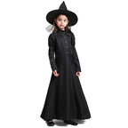 Black Witch Elphaba Costume Kids and Adults Witch Cosplay Dress with Hat Halloween Cosplay Outfit