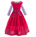 Girls Dahlia Dress with Apron Wish Cosplay Costume Red Long Sleeve Maxi Dress for Kids Age 4T-12