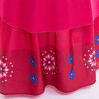 Girls Dahlia Dress with Apron Wish Cosplay Costume Red Long Sleeve Maxi Dress for Kids Age 4T-12