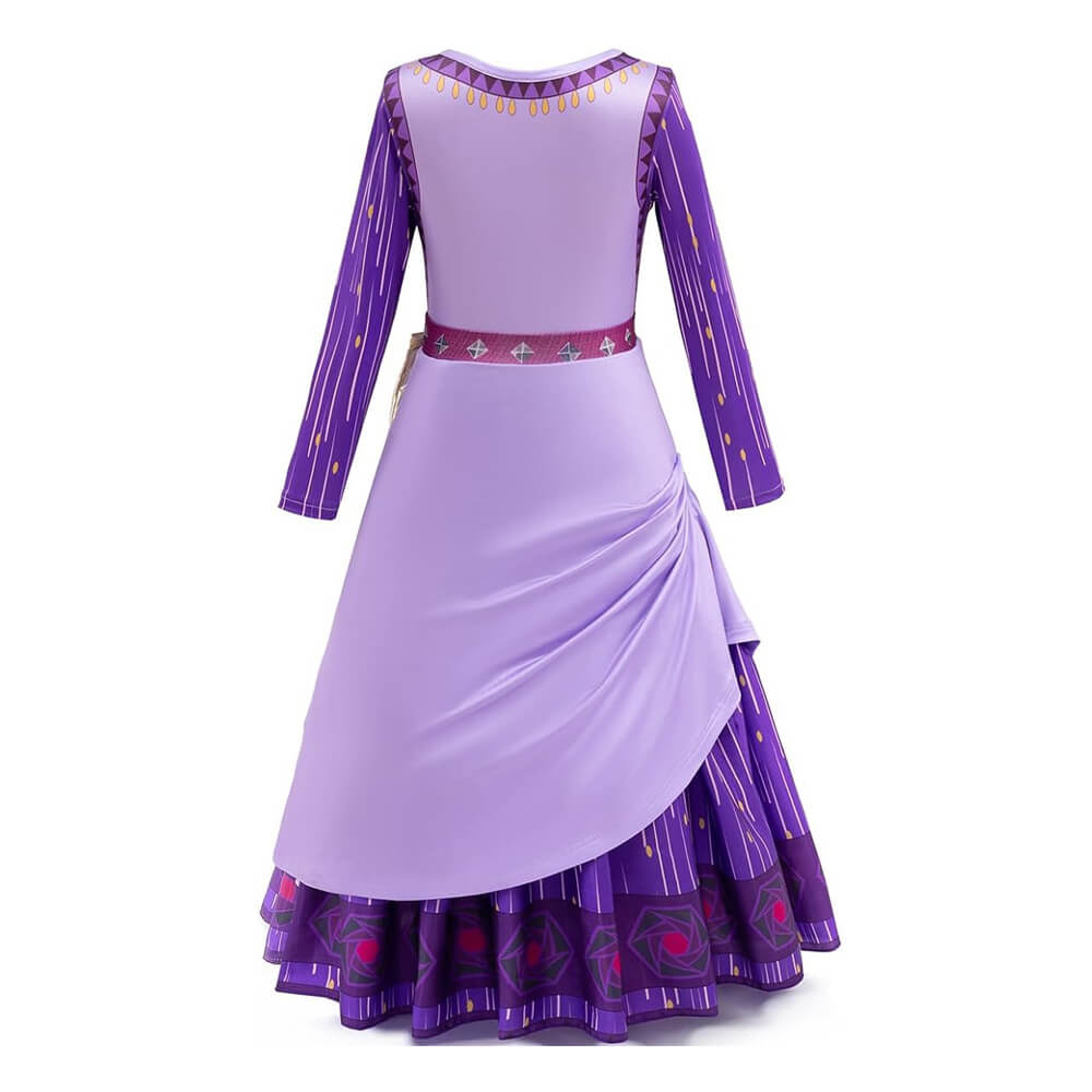 Wish Costume for Girls Asha Princess Dress Up Set Asha Cosplay Outfit with Accessories for Kids