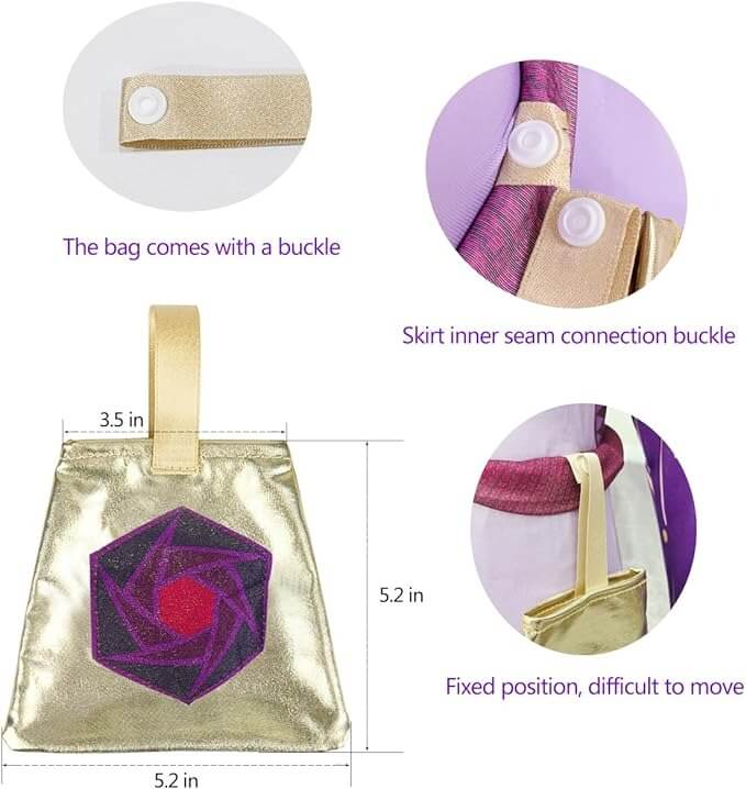 Wish Costume for Girls Asha Princess Dress Up Set Asha Cosplay Outfit with Accessories for Kids