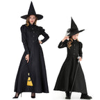 Black Witch Elphaba Costume Kids and Adults Witch Cosplay Dress with Hat Halloween Cosplay Outfit