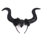 Girls Witch Costume Evil Queen High-low Tutu Dress with Horns Headband and Witch Wings for Cosplay