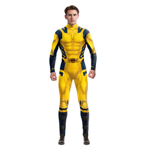 Adult James Howlett Halloween Costume Logan Cosplay Outfit Jumpsuit for Men