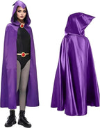 Adult Goth Girl Costume Dark Mage Jumpsuit and Cloak Full Set for Dress-up Party