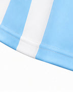 Women Argentina Jersey Striped One Shoulder Top Blue and White Shirt for Soccer Games Concerts and Casual Wear