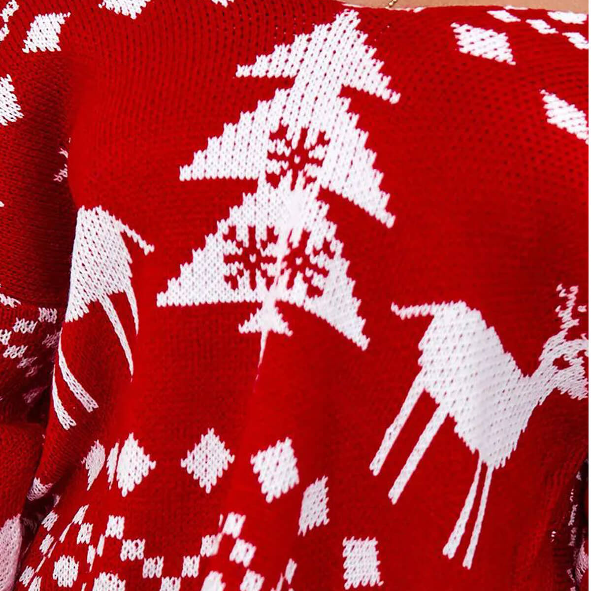 Women Christmas Sweater Criss Cross Backless Pullover Christmas Red Sweater with Long Sleeves